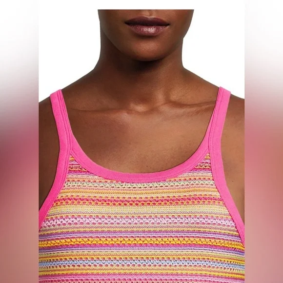 No Boundaries Stripe Tank Dress Pink Multi Color. Size S - Picture 13 of 15